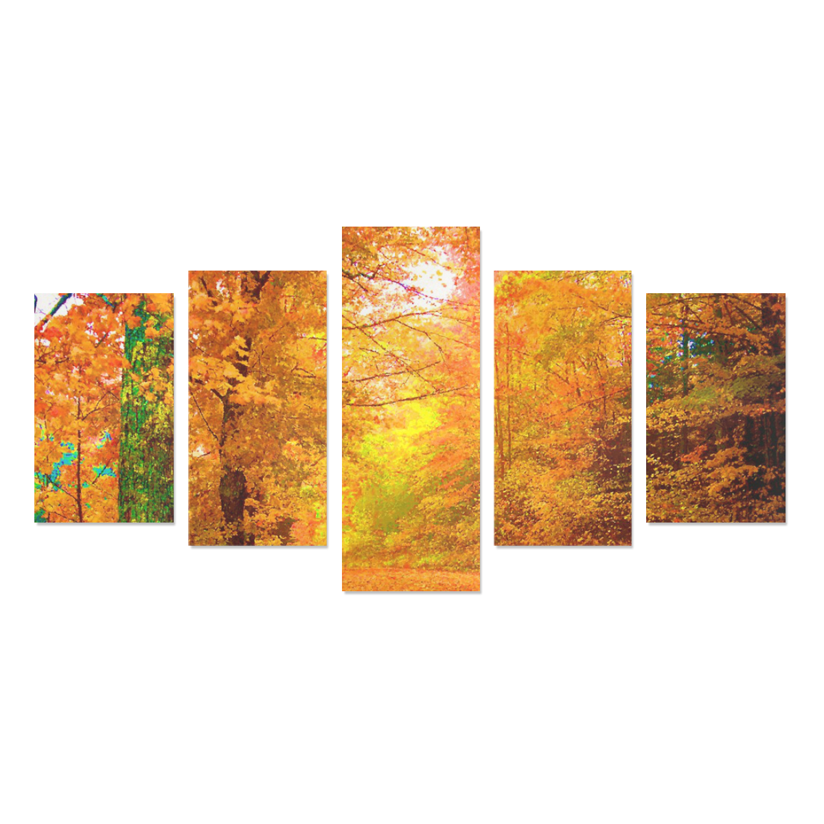 Vermont Autumn Nature Landscape Canvas Print Sets C (No Frame)