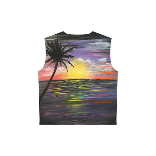 Sunset Sea All Over Print Sleeveless Hoodie for Women (Model H15)