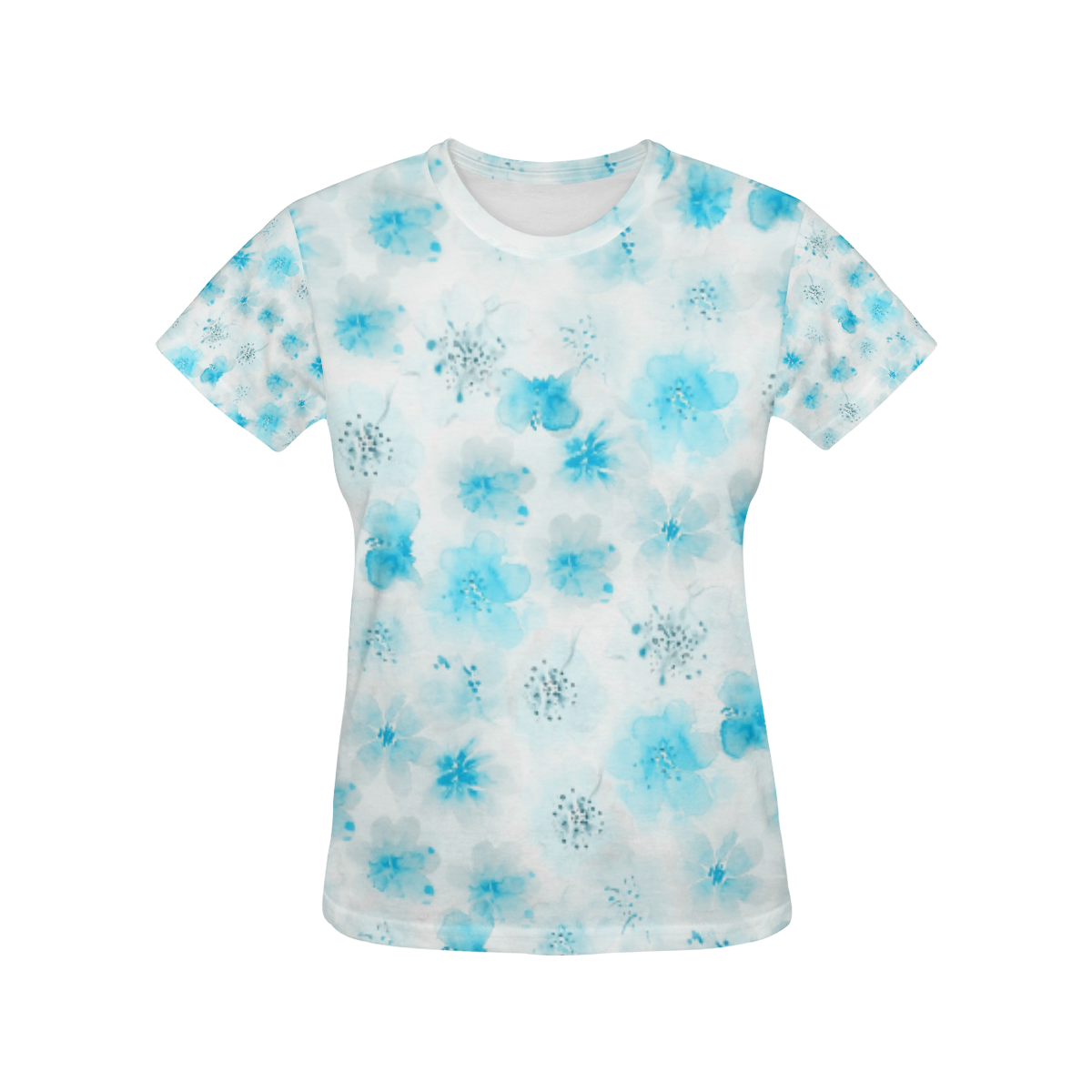 watercolor flowers 6 All Over Print T-Shirt for Women (USA Size) (Model T40)