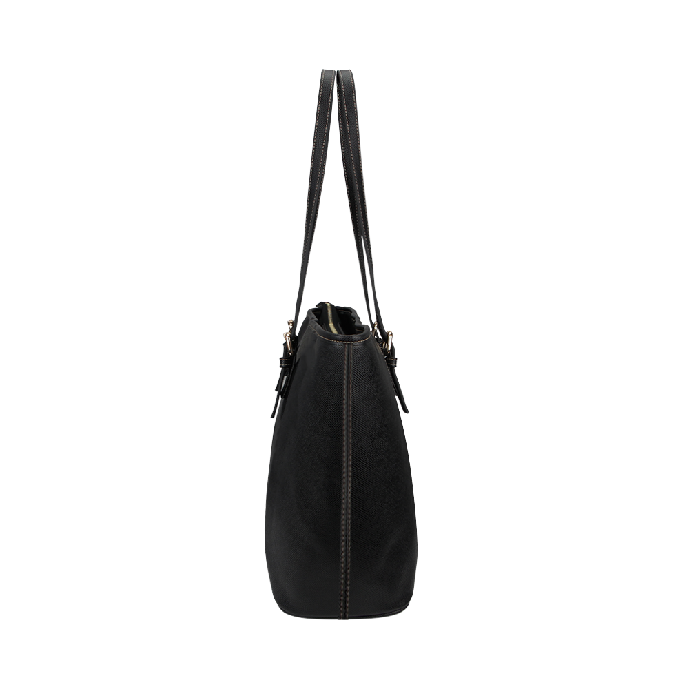 LaMonki "black" Leather Tote Bag/Large (Model 1651)