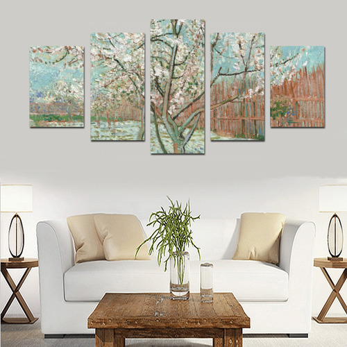 Van Gogh Pink Peach Tree Canvas Print Sets D (No Frame)