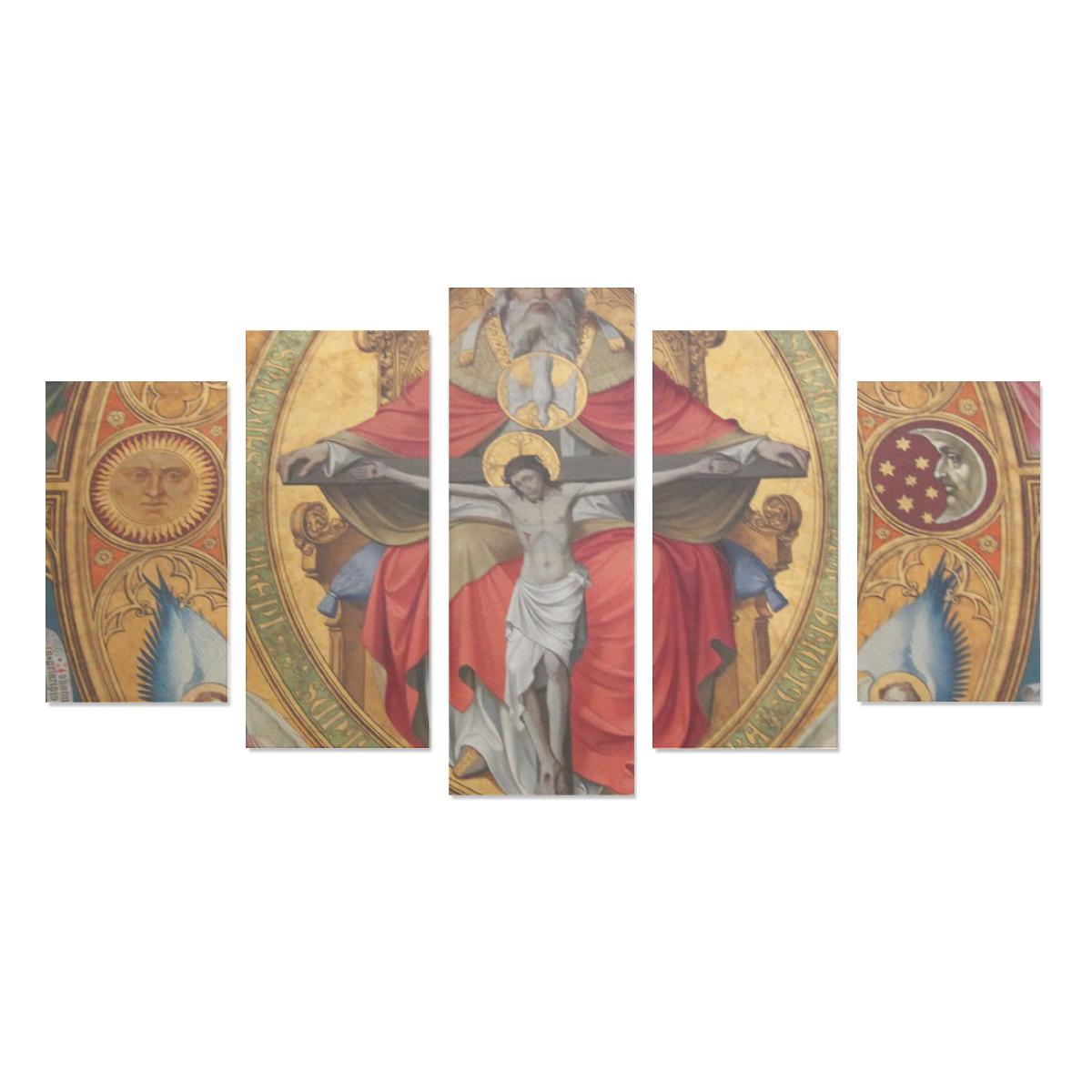 Vintage Jesus on Cross Oil Painting Canvas Print Sets A (No Frame)