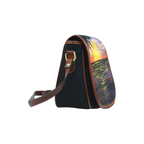 Sunset Sea Saddle Bag/Small (Model 1649)(Flap Customization)