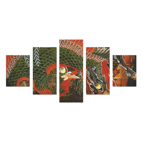 Hokusai Phoenix Firebird Goddess Japanese Canvas Print Sets B (No Frame)