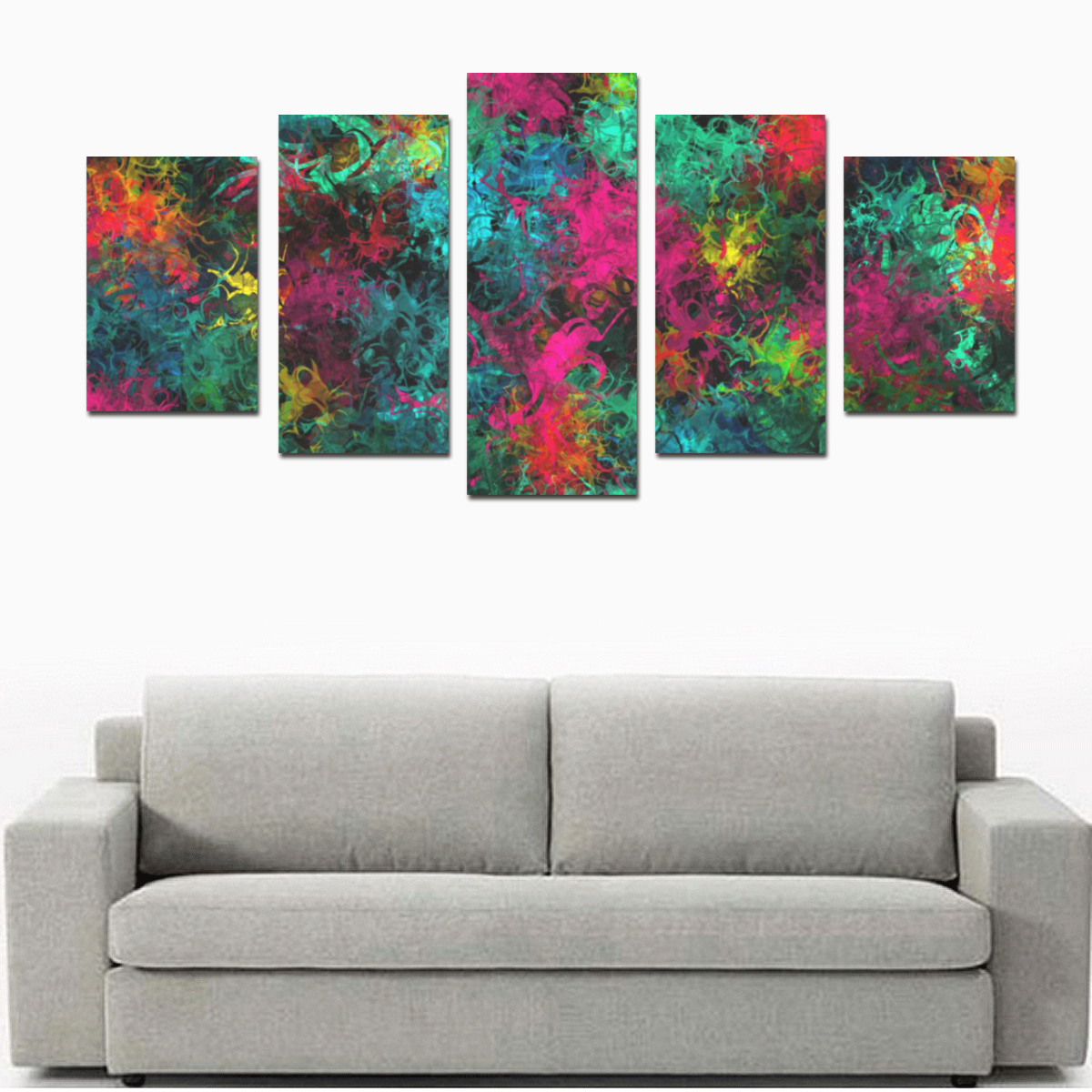 squiggly abstract B by JamColors Canvas Print Sets D (No Frame)