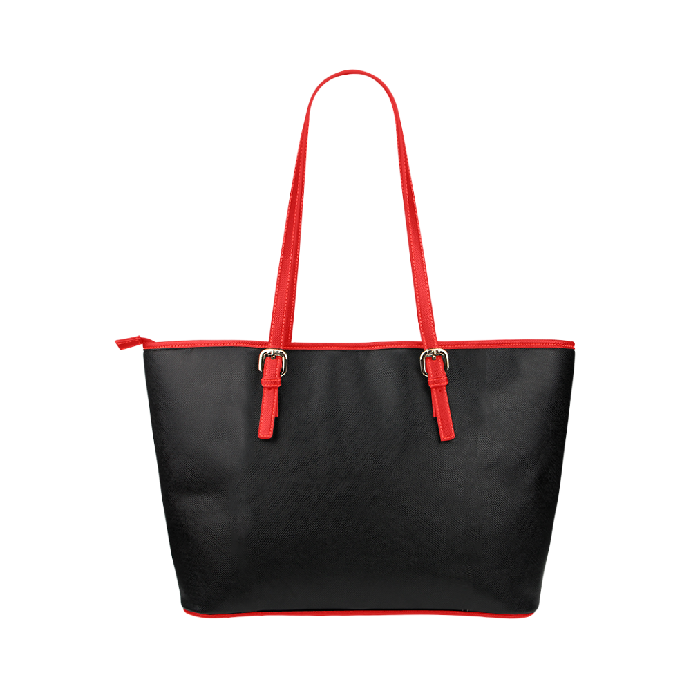 LaMonki "red" Leather Tote Bag/Large (Model 1651)