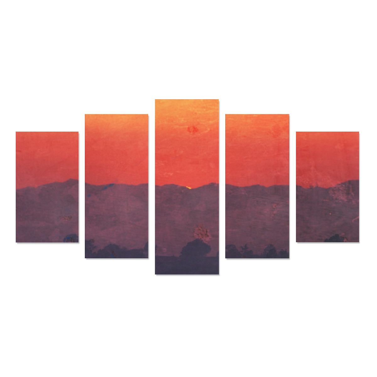 Five Shades of Sunset Canvas Print Sets A (No Frame)