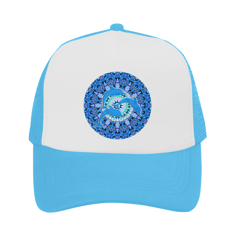 Mandala Magic Blue JUMPING DOLPHINS Trucker Hat