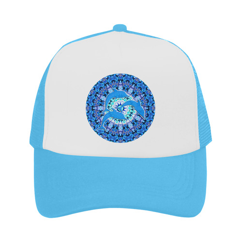 Mandala Magic Blue JUMPING DOLPHINS Trucker Hat