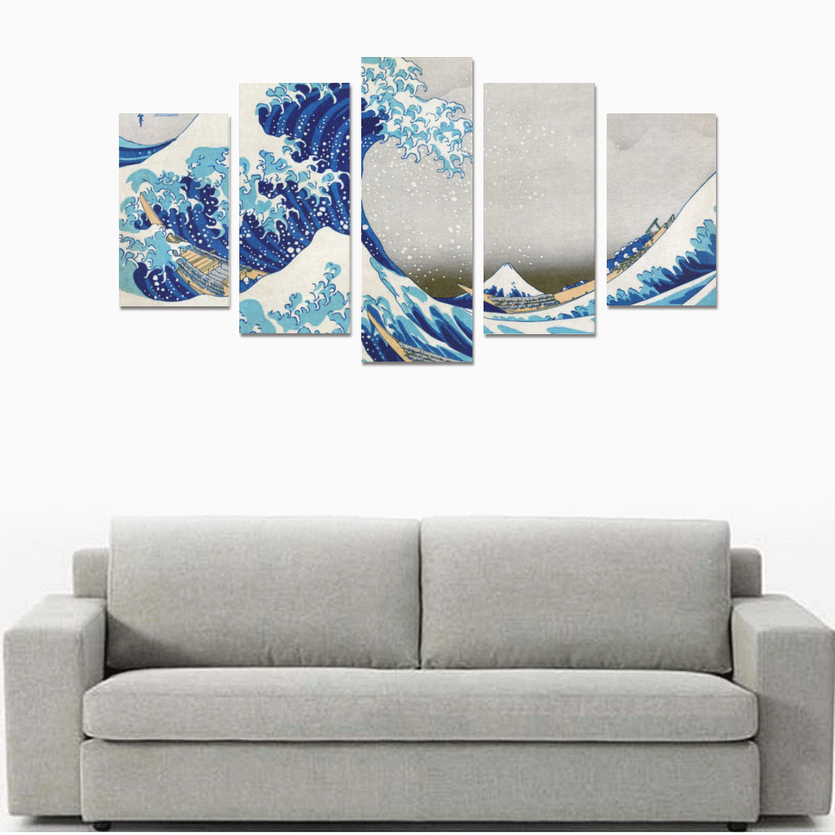 Great Wave Off Kanagawa Hokusai Canvas Print Sets A (No Frame)