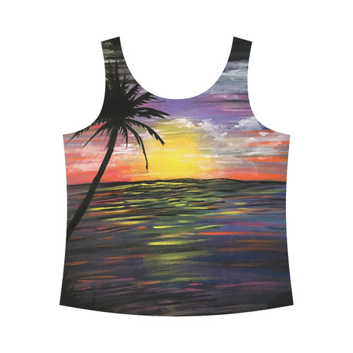 Sunset Sea All Over Print Tank Top for Women (Model T43)