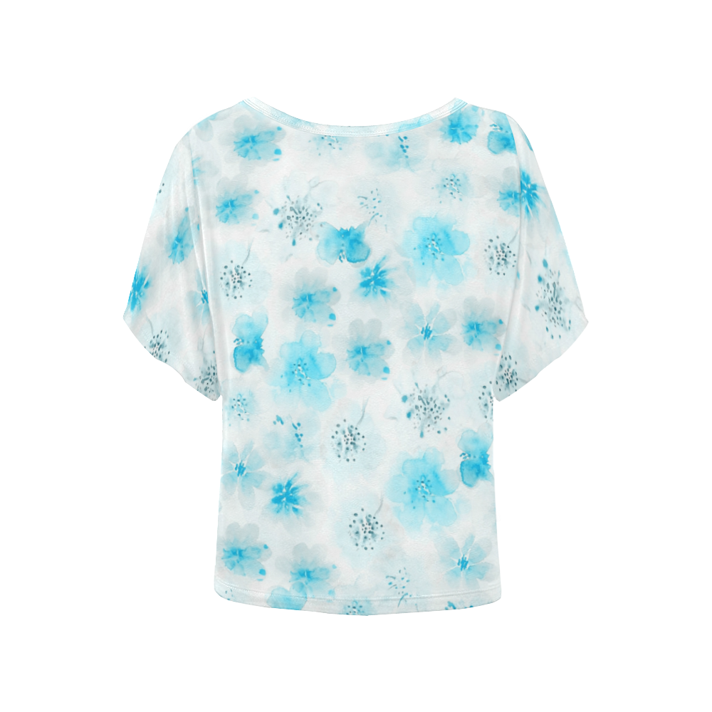 watercolor flowers 6 Women's Batwing-Sleeved Blouse T shirt (Model T44)