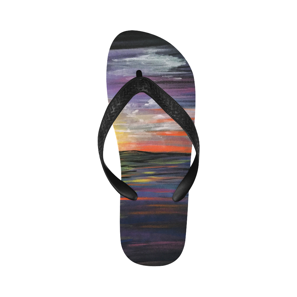 Sunset Sea Flip Flops for Men/Women (Model 040)