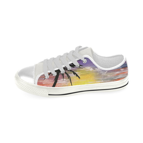 Sunset Sea Low Top Canvas Shoes for Kid (Model 018)