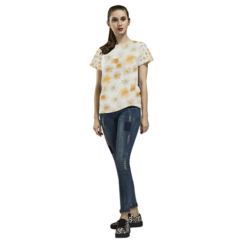 watercolor flowers 7 All Over Print T-Shirt for Women (USA Size) (Model T40)