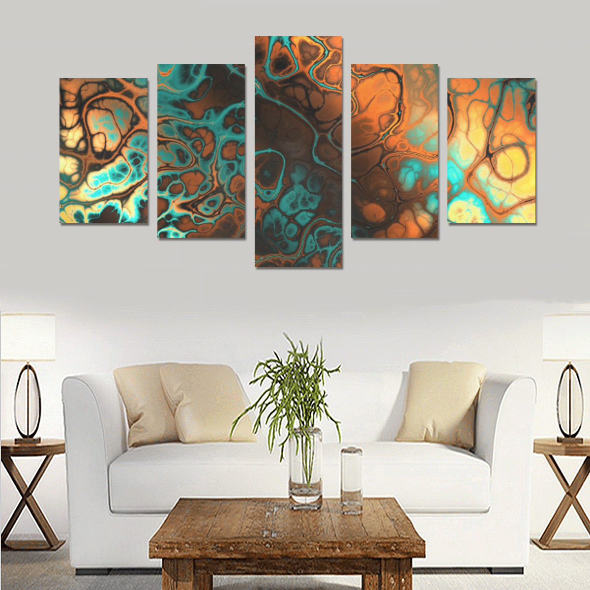 awesome fractal 35F by JamColors Canvas Print Sets C (No Frame)