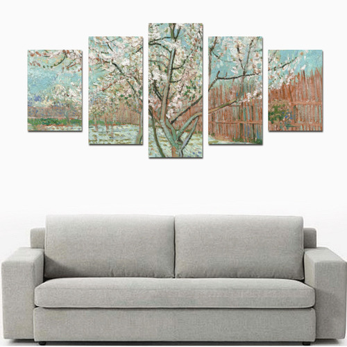 Van Gogh Pink Peach Tree Canvas Print Sets D (No Frame)
