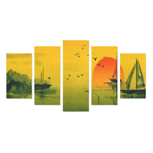 Sunset Orient Escape Canvas Print Sets A (No Frame)
