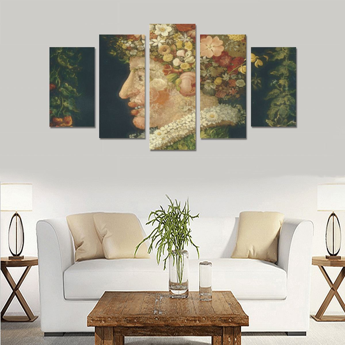 Awesome Painting Spring  from Guiseppe Arcimboldo Canvas Print Sets A (No Frame)
