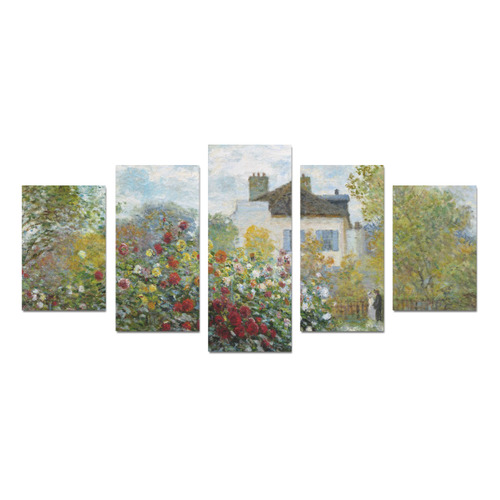 Monet Artist's Garden Argenteuil Floral Landscape Canvas Print Sets D (No Frame)