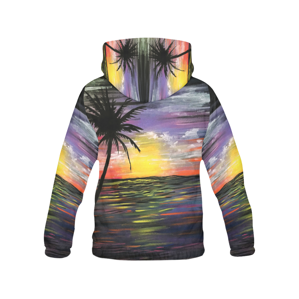 Sunset Sea All Over Print Hoodie for Women (USA Size) (Model H13)