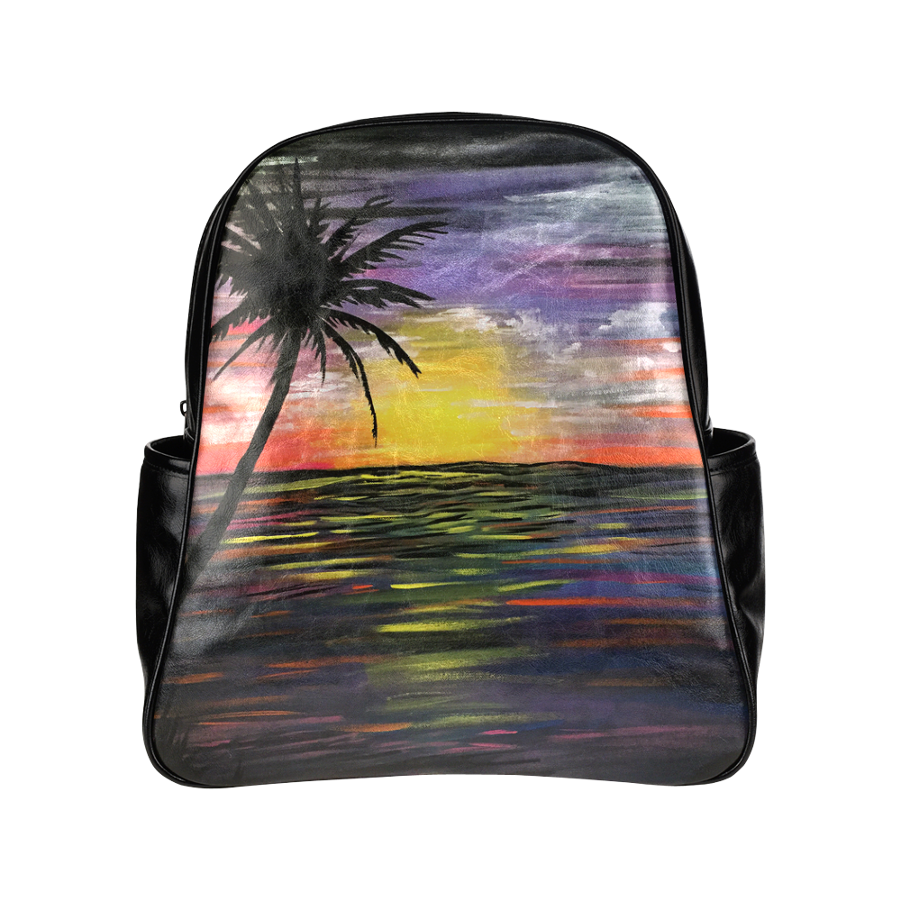 Sunset Sea Multi-Pockets Backpack (Model 1636)