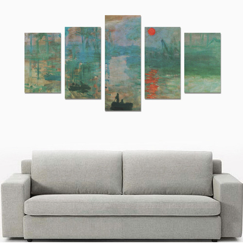 Impression Sunrise Claude Monet Fine Art Canvas Print Sets C (No Frame)