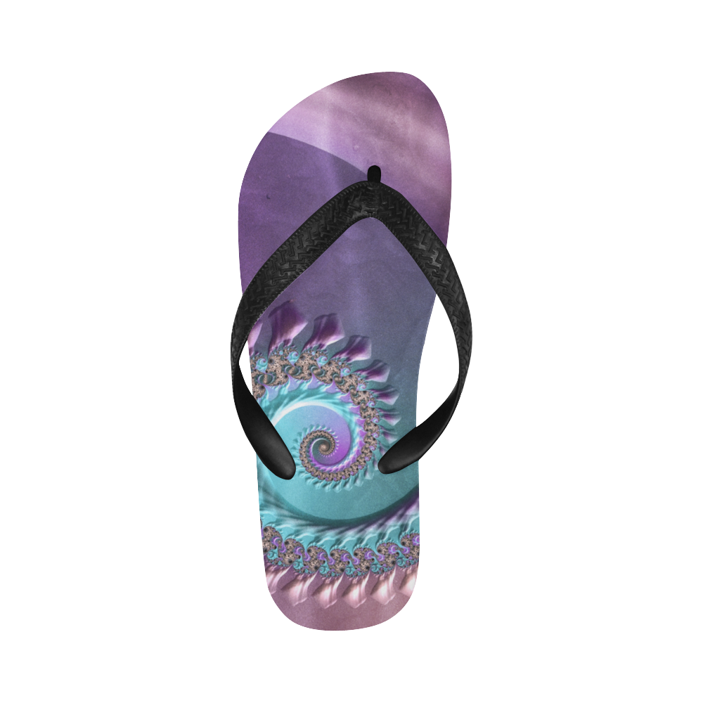 purplish fractal Flip Flops for Men/Women (Model 040)