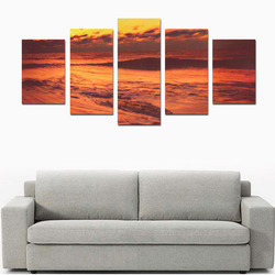 Stunning sunset on the beach 2 Canvas Print Sets D (No Frame)