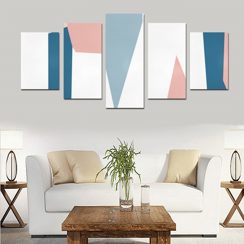 blue pink white Canvas Print Sets D (No Frame)