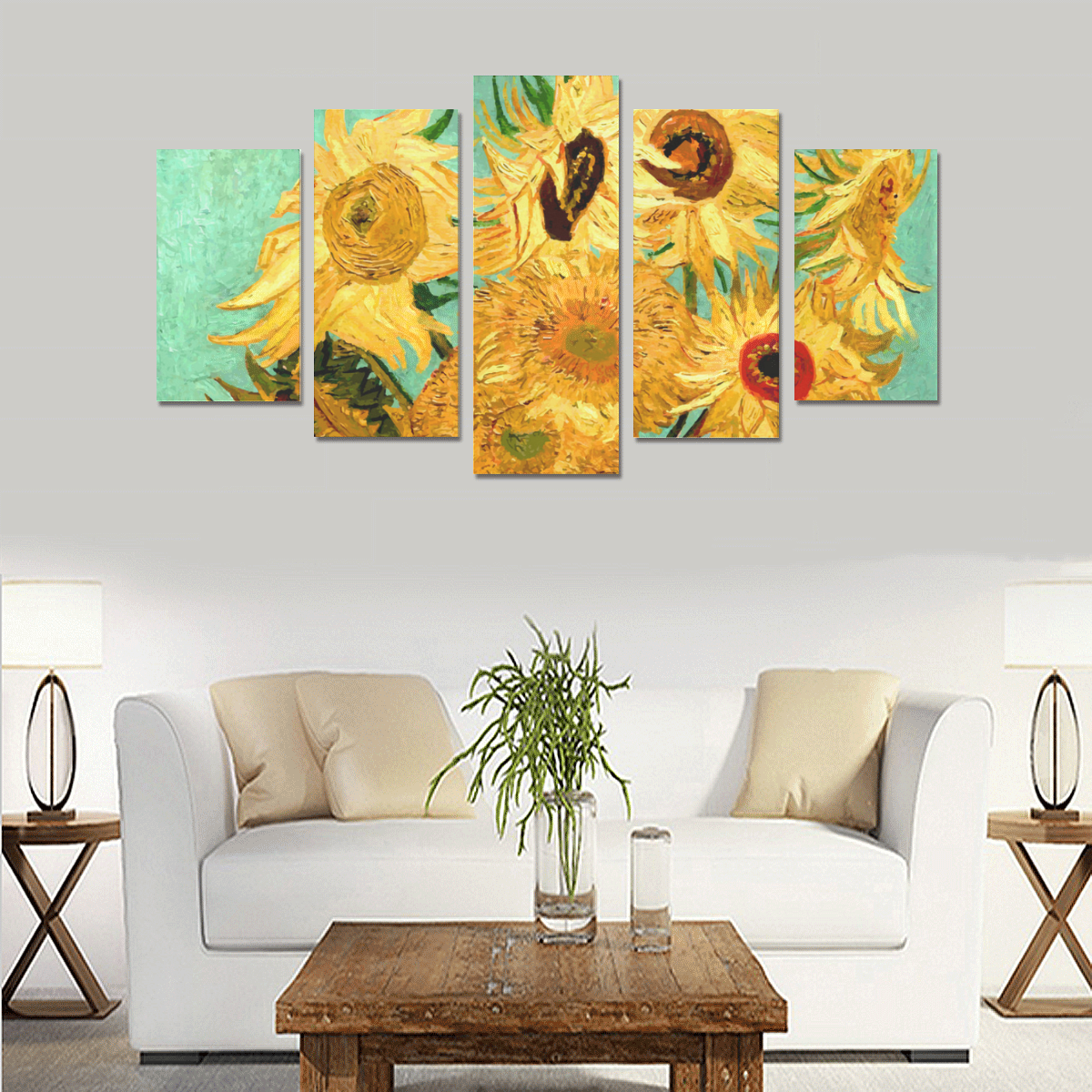 Van Gogh Sunflowers Canvas Print Sets A (No Frame)