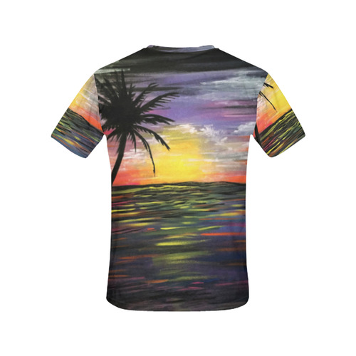 Sunset Sea All Over Print T-Shirt for Women (USA Size) (Model T40)