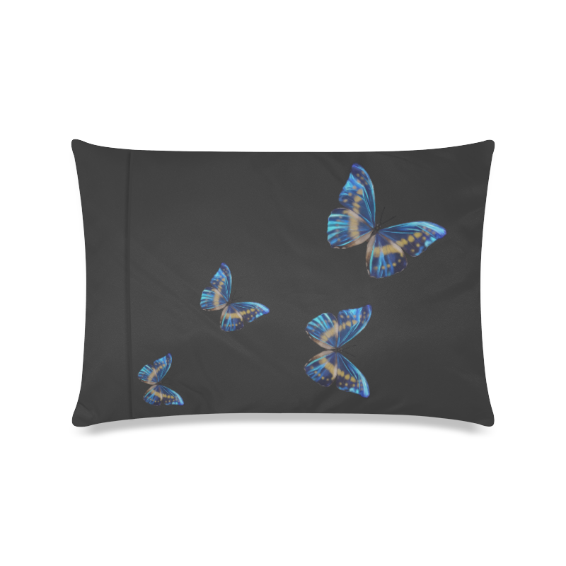 Morpho cypris butterflies painting Custom Zippered Pillow Case 16"x24"(Twin Sides)