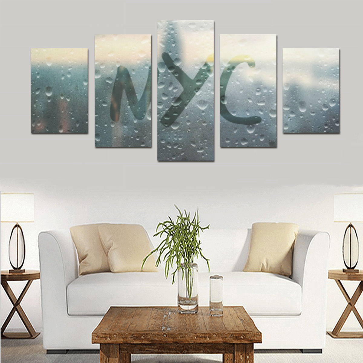 Rainy Day in NYC Canvas Print Sets D (No Frame)