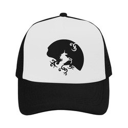 Black and White Shadowworld of Unicorns Trucker Hat