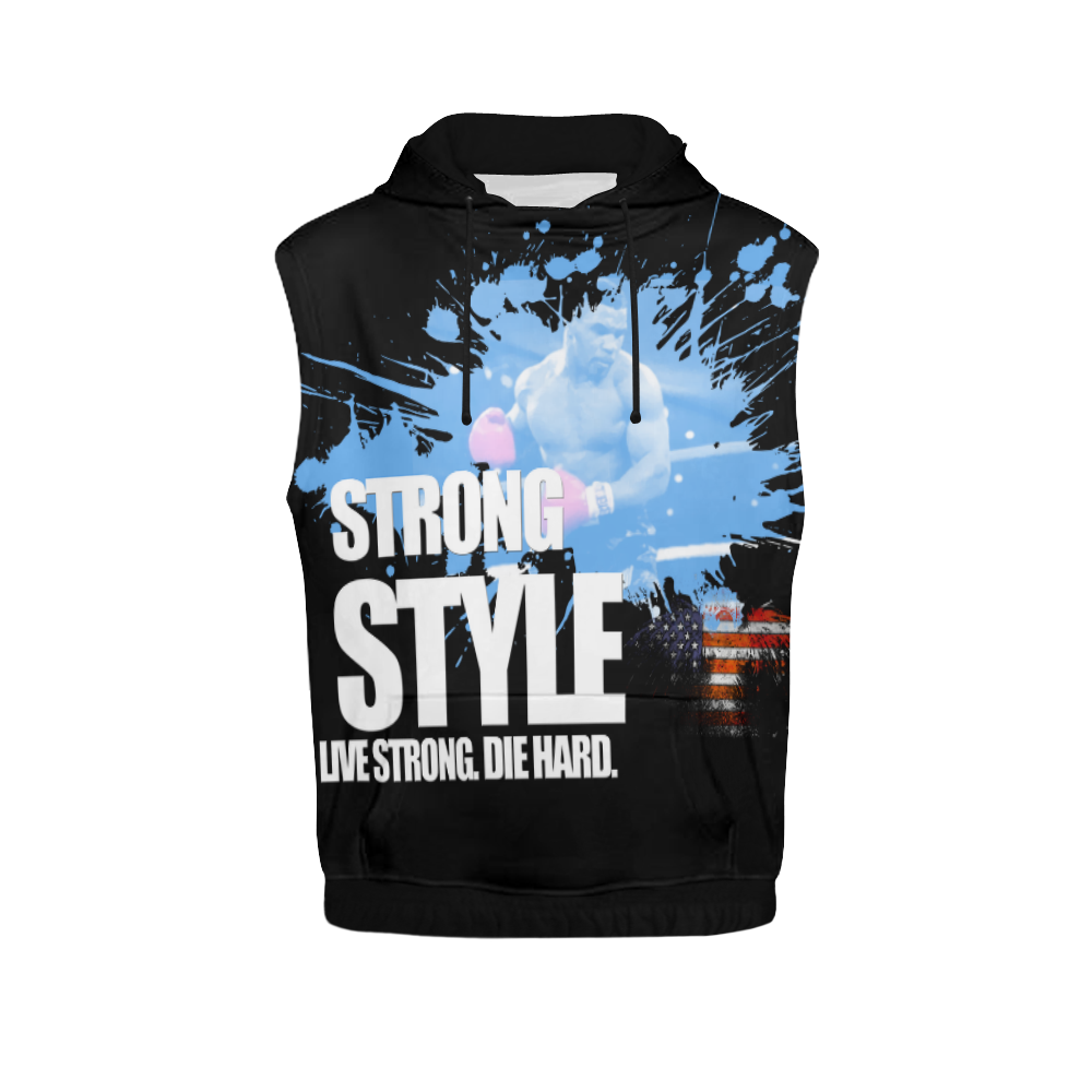 Strong Style Boxing All Over Print Sleeveless Hoodie for Men (Model H15)