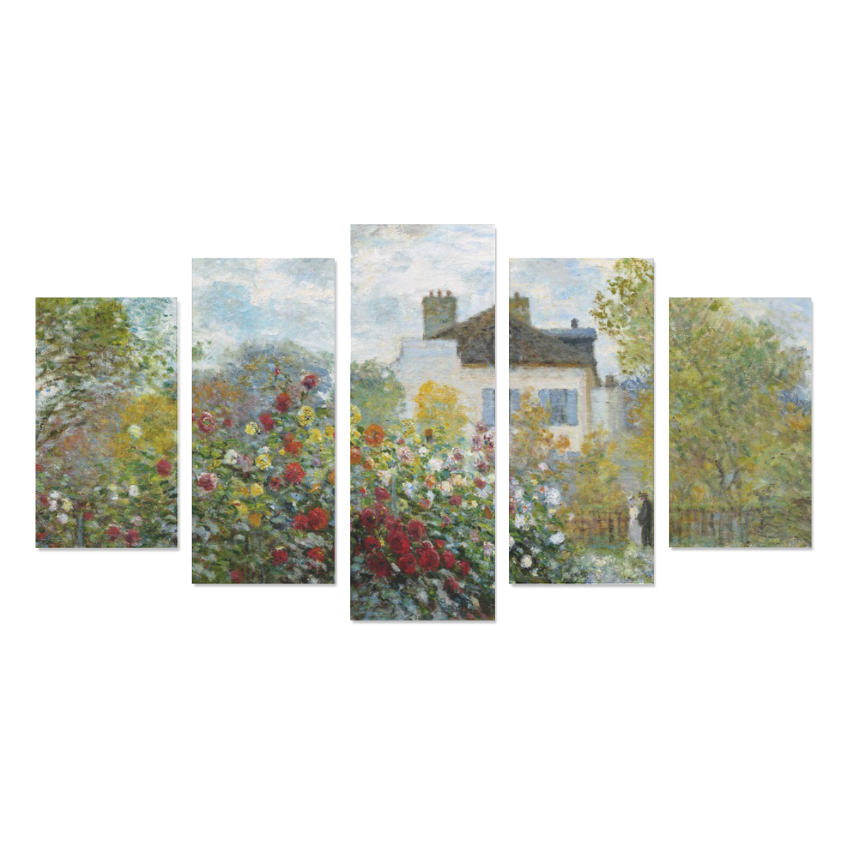Monet Artist's Garden Argenteuil Floral Landscape Canvas Print Sets A (No Frame)