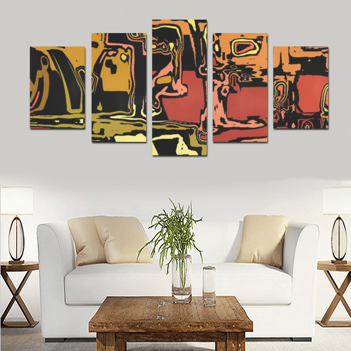modern abstract 47C by JamColors Canvas Print Sets D (No Frame)