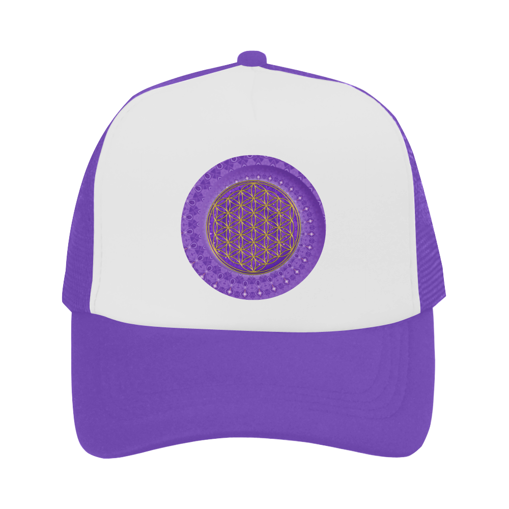 FLOWER OF LIFE gold POWER SPIRAL purple Trucker Hat