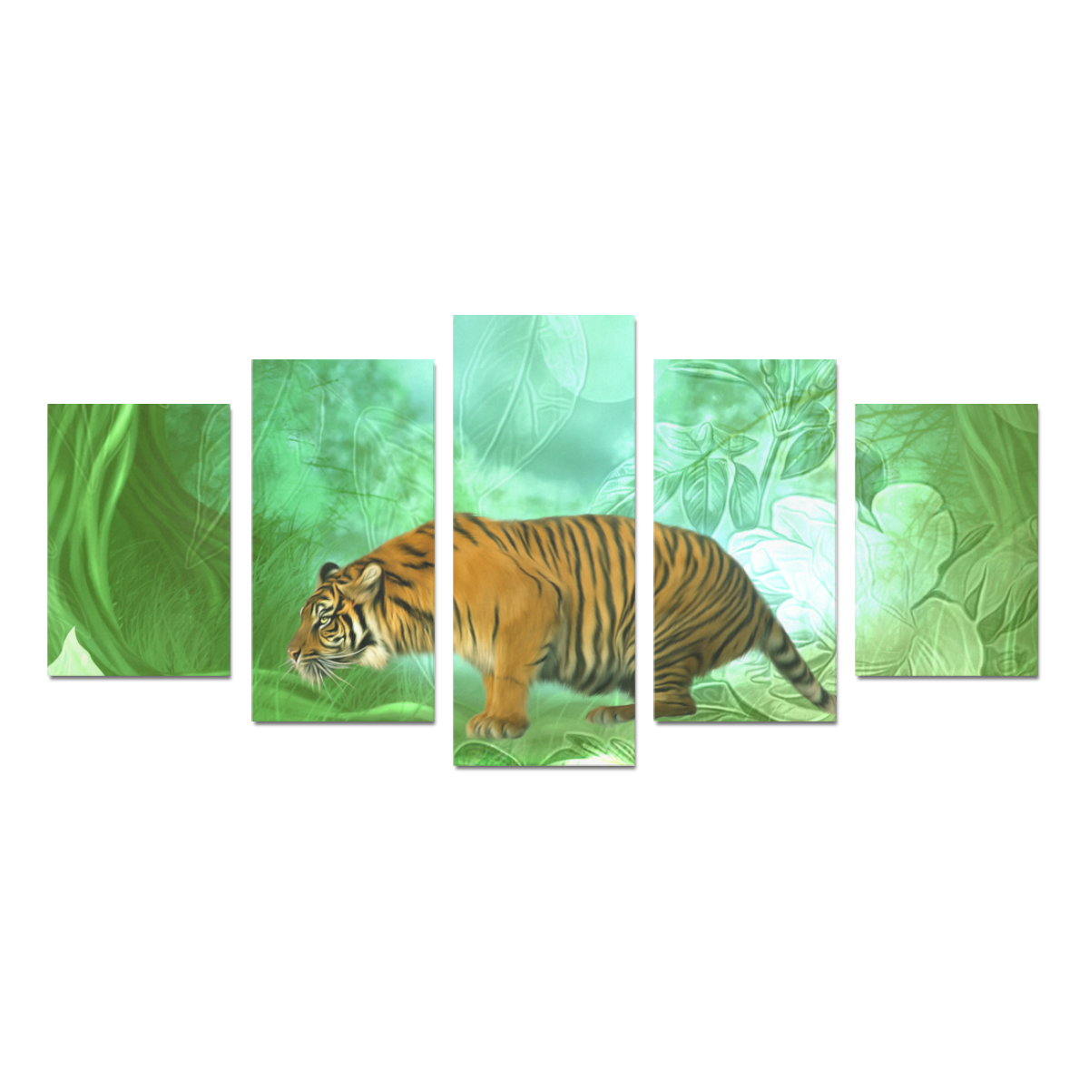 Awesome tiger, fantasy world Canvas Print Sets D (No Frame)