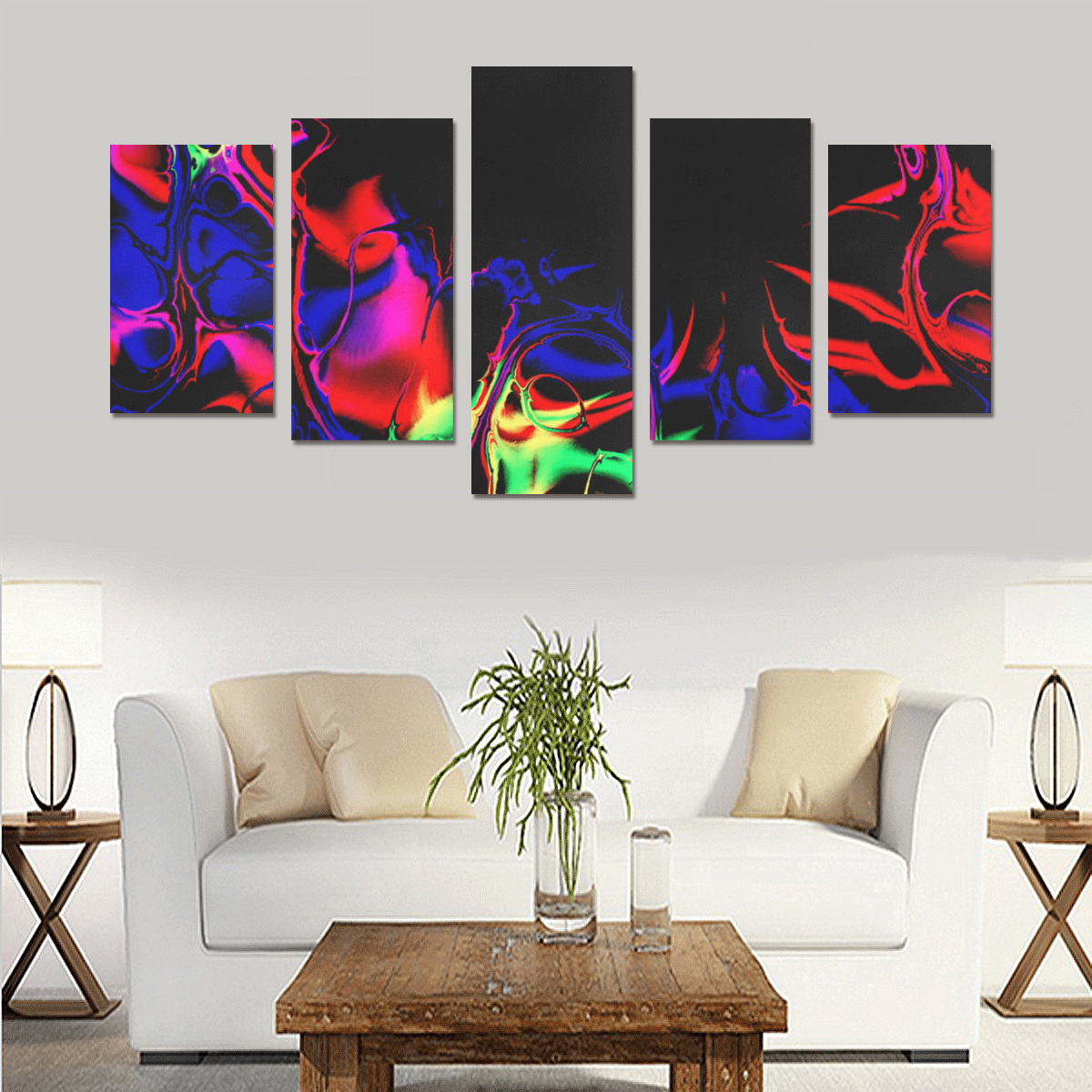 Abstract glowing 02 Canvas Print Sets C (No Frame)