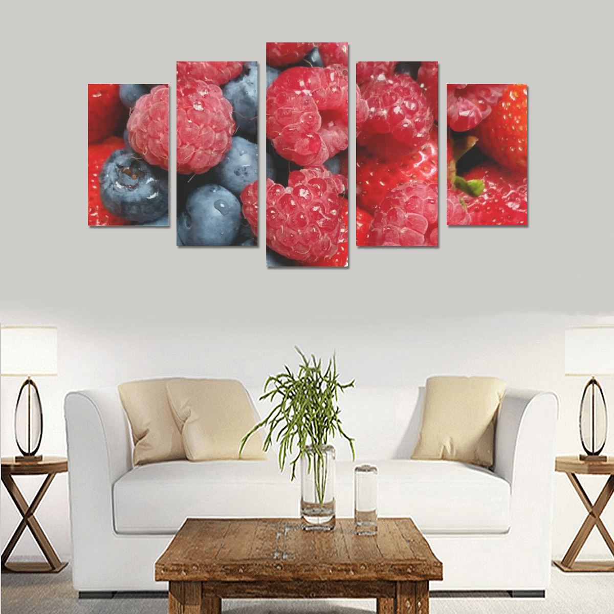 Red Berry Mix Canvas Print Sets A (No Frame)