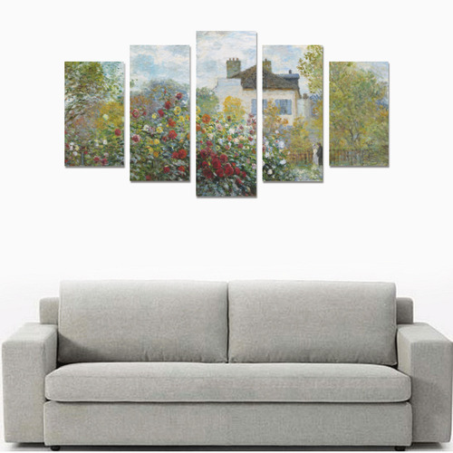 Monet Artist's Garden Argenteuil Floral Landscape Canvas Print Sets A (No Frame)