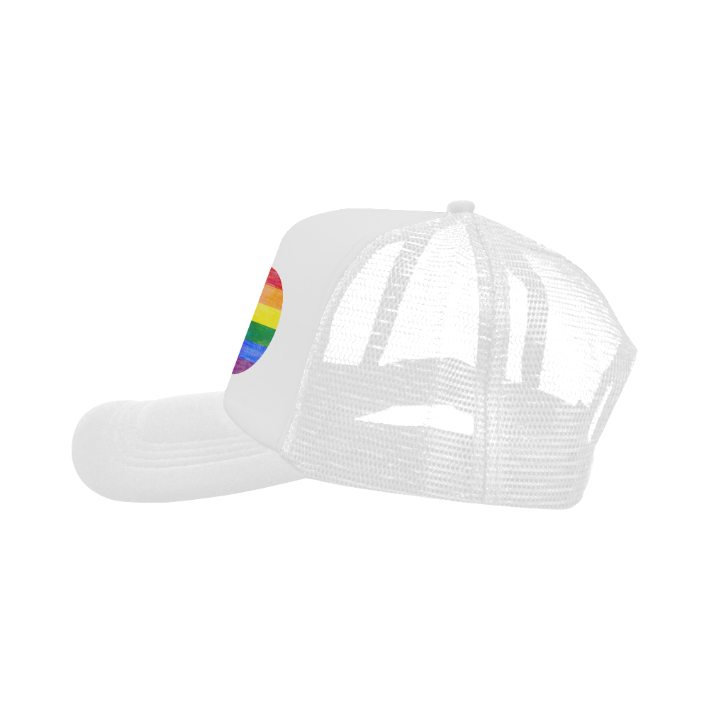 Rainbow Flag Colored Stripes Grunge Trucker Hat