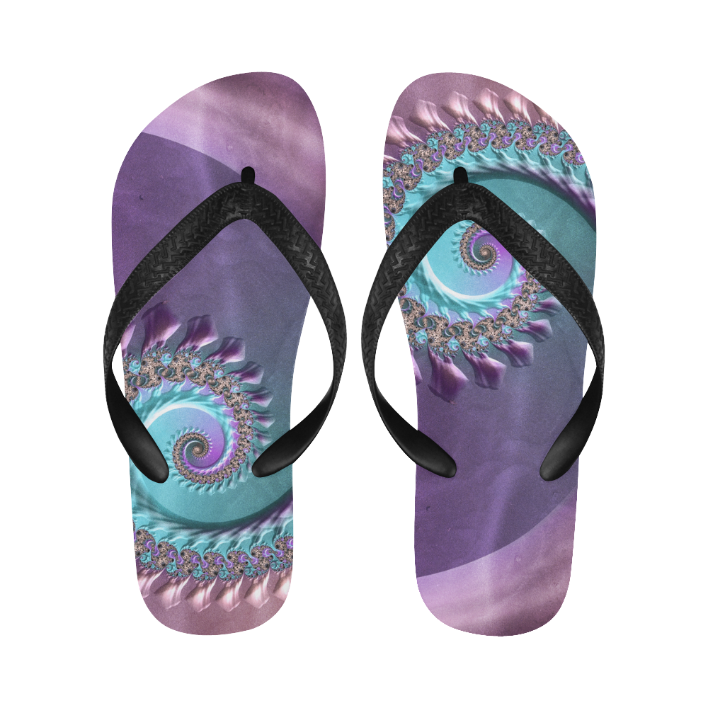 purplish fractal Flip Flops for Men/Women (Model 040)
