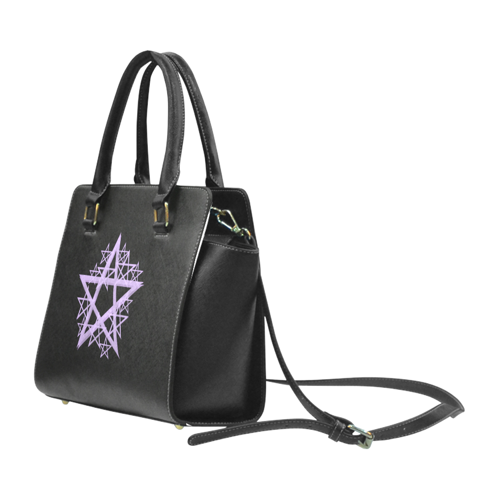 Purple Pentacle Rivit Shoulder Bag Rivet Shoulder Handbag (Model 1645)