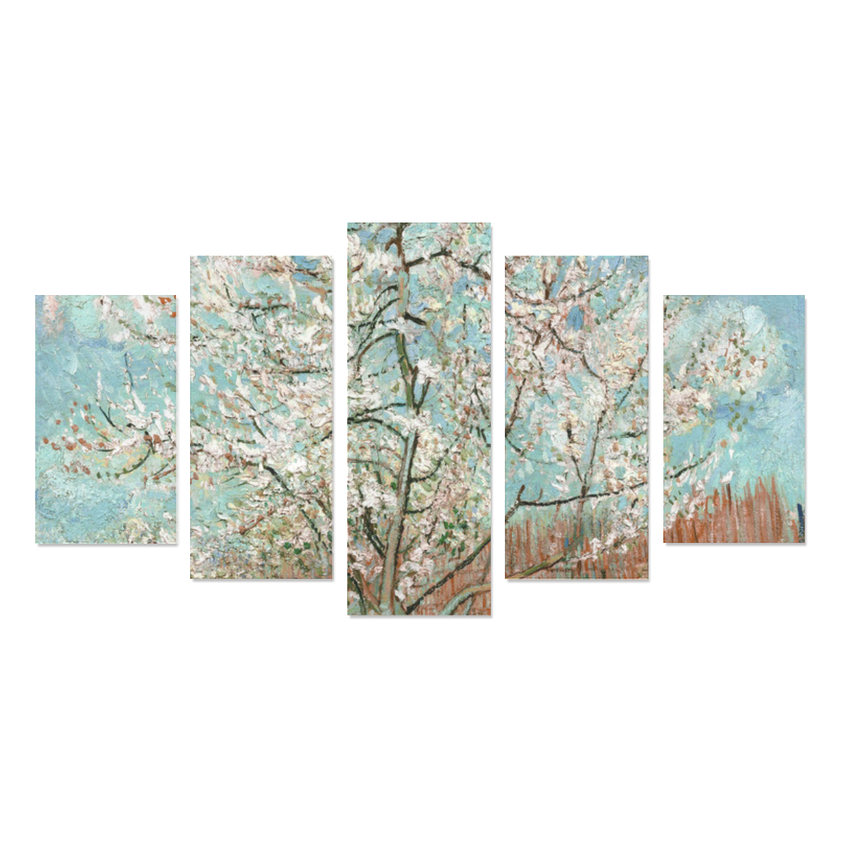 Van Gogh Pink Peach Tree Canvas Print Sets A (No Frame)