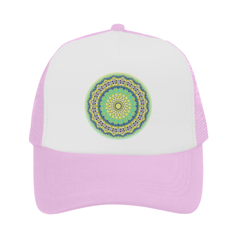 Power Mandala - Blue Green Yellow Lilac Trucker Hat
