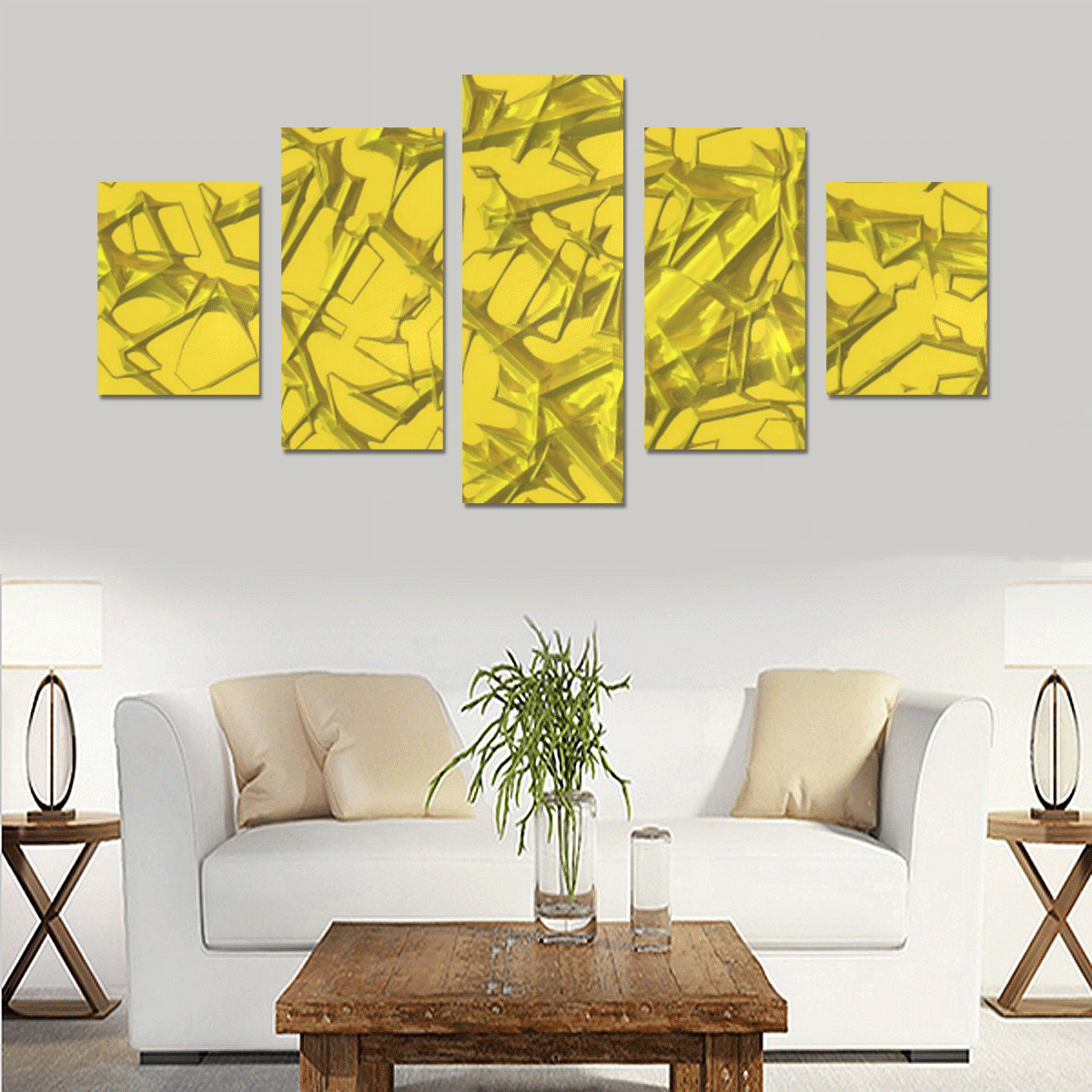 Thorny abstract,golden Canvas Print Sets B (No Frame)