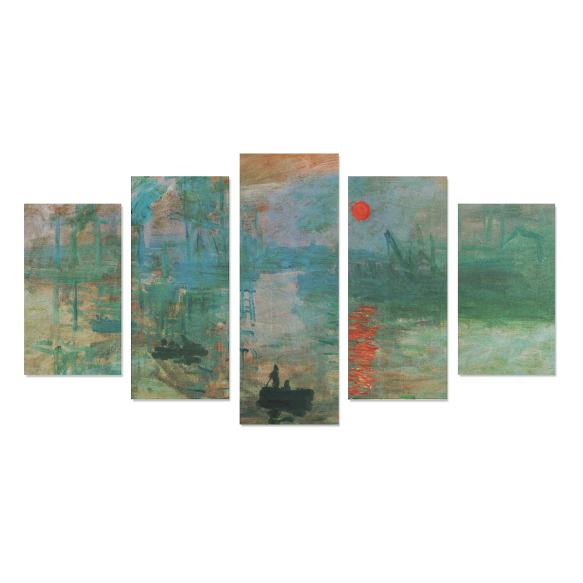 Impression Sunrise Claude Monet Fine Art Canvas Print Sets A (No Frame)